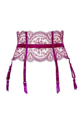 Dita Von Teese Severine High Waisted Suspender Belt Rubine