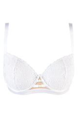 Axami Sheer Embroidery Unlined Bra White Angel