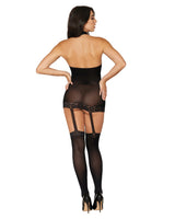 Dreamgirl Sheer Garter Dress - One Size - Black
