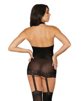 Dreamgirl Sheer Garter Dress - One Size - Black