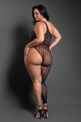 Fantasy Lingerie Sheer Killin' It Asymmetrical Footless Bodystocking