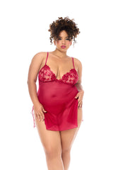 Mapale Besos de Rosa Metallic Embroidered Cups Babydoll