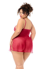 Mapale Besos de Rosa Metallic Embroidered Cups Babydoll