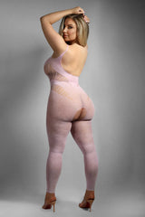 Fantasy Sheer Queen Dream Come True Crotchless Bodystocking Baby Pink