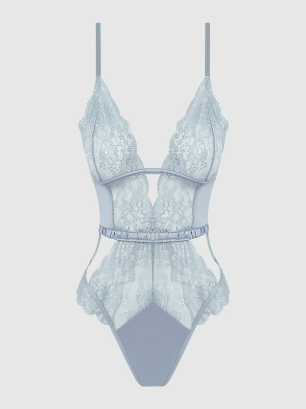 House of Desire Sienna Satin & Lace Wireless Teddy