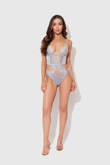 Sienna Satin & Lace Wireless Teddy