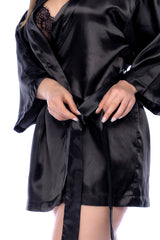 Silk Hour Short Satin Robe - Mapale