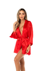 Silk Hour Short Satin Robe - Mapale