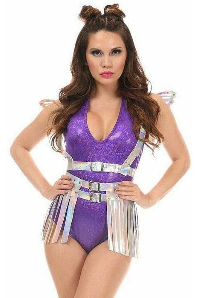 Silver Hologram Fringe Mini Skirt - Daisy Corsets