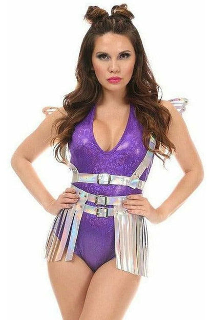 Silver Hologram Fringe Mini Skirt - Daisy Corsets