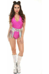 Daisy Corsets Silver Hologram Fringe Mini Skirt