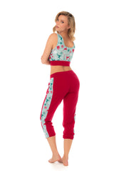 Mapale Sleigh Bells Crop Top and Capri Pajama Set