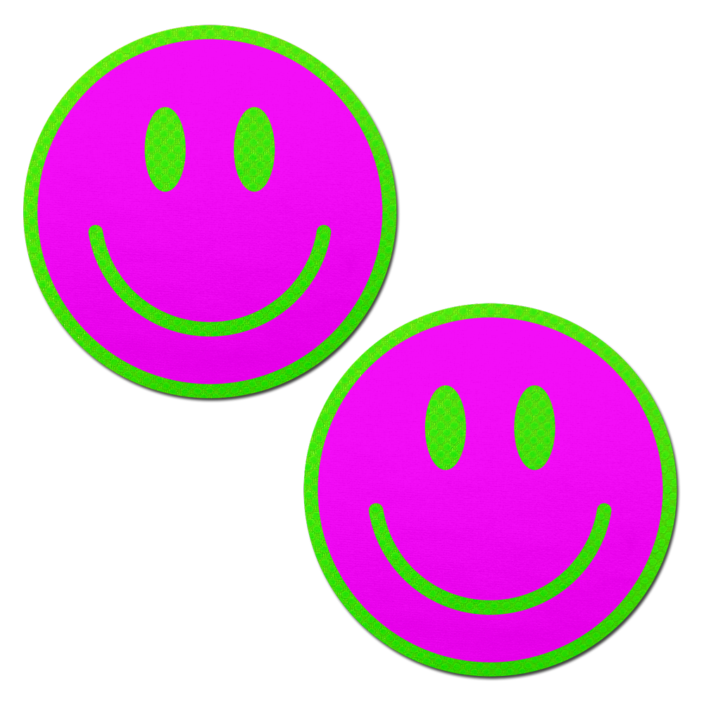 Pastease Neon Green Glow-in-the-Dark Smiley Face - Pink
