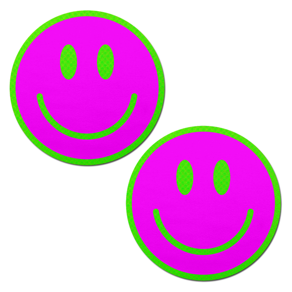 Pastease Neon Green Glow-in-the-Dark Smiley Face - Pink