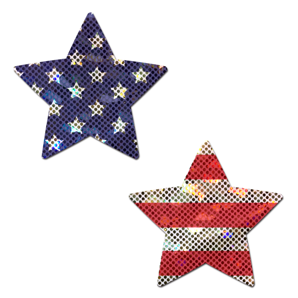 Pastease Glitter Patriotic Star - Red/Blue