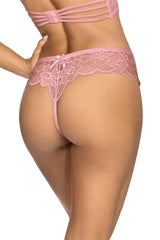 Gorgeous Axami Strawberry Shortcake pink lace thong with delicate floral lace and a cute bow detail.
