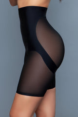 BeWicked Suit Your Waist High Boyshort Shapewear Panty Black