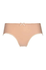 Axami Sunny Isles soft beige bikini briefs with a delicate bow, perfect for everyday elegance.
