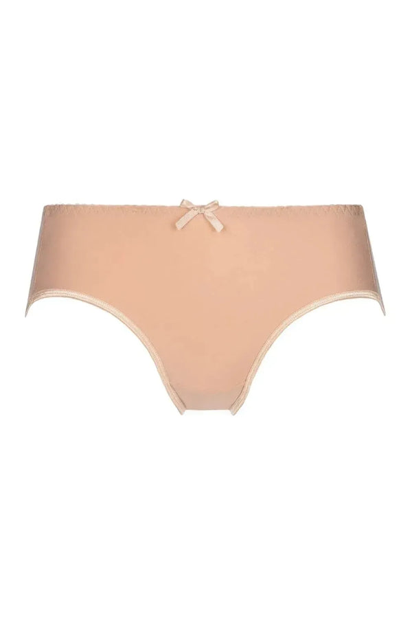 Axami Sunny Isles soft beige bikini briefs with a delicate bow, perfect for everyday elegance.