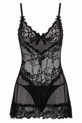 Oh la la Cheri Queen Sweet Valentine Babydoll Black