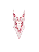 Oh la la Cheri Sweety Sheer Heart Embroidered Teddy