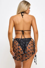 BeWicked Swimwear Butterflies Blossom Bikini Set Swimsuit Black Butterfly