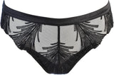 Axami Timeless Shimmering Embroidery Sheer String Panty Black
