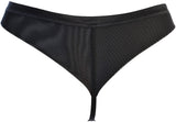 Axami Timeless Shimmering Embroidery Sheer String Panty Black