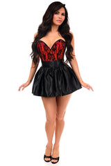 Top Drawer 2 PC Red Lace Steel Boned Corset & Satin Skirt Set - Daisy Corsets
