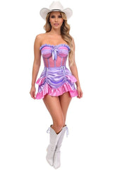 Daisy Corsets Top Drawer 2 PC Steel Boned Mesh Underwire Bustier Corset & Skirt Set