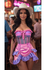Daisy Corsets Top Drawer 2 PC Steel Boned Mesh Underwire Bustier Corset & Skirt Set