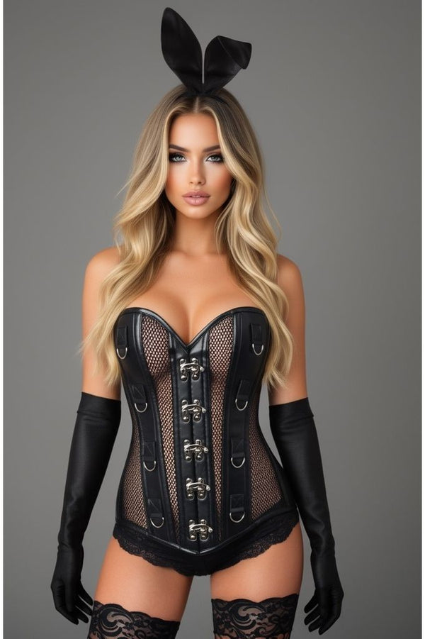 Daisy Corsets Top Drawer 4 PC Bad Bunny Fishnet Corset Costume