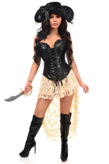 Top Drawer 4 PC Ivory Lace Premium Pirate Corset Costume - Daisy Corsets