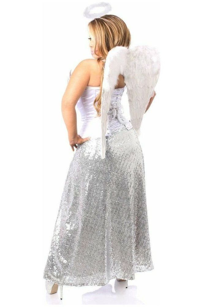 Top Drawer 4 PC Premium Sequin Angelic Corset Costume - Daisy Corsets