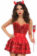 Top Drawer 4 PC Sequin Devil Corset Costume - Daisy Corsets