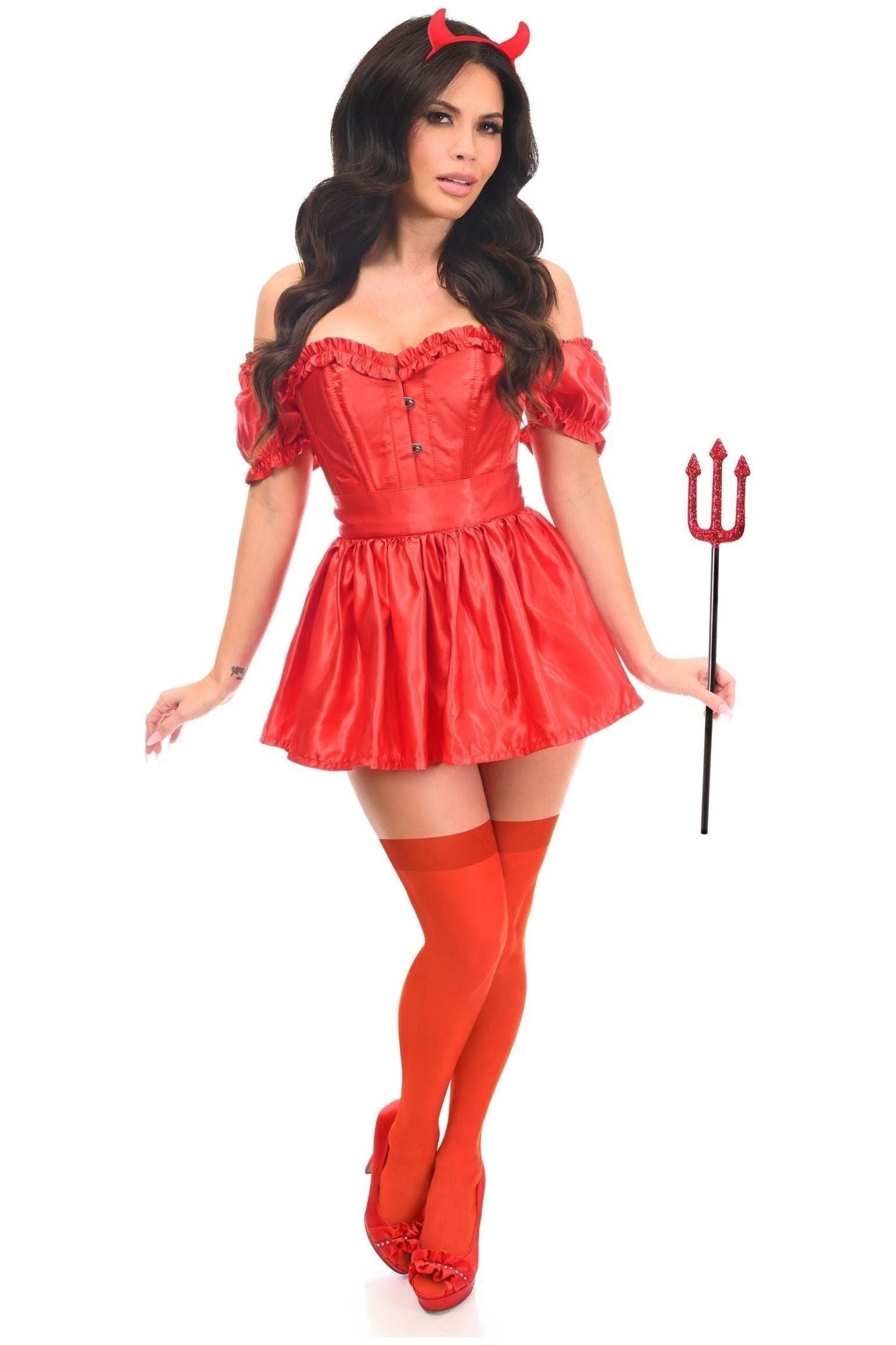 Top Drawer 4 PC Sexy Devil Corset Costume - Daisy Corsets