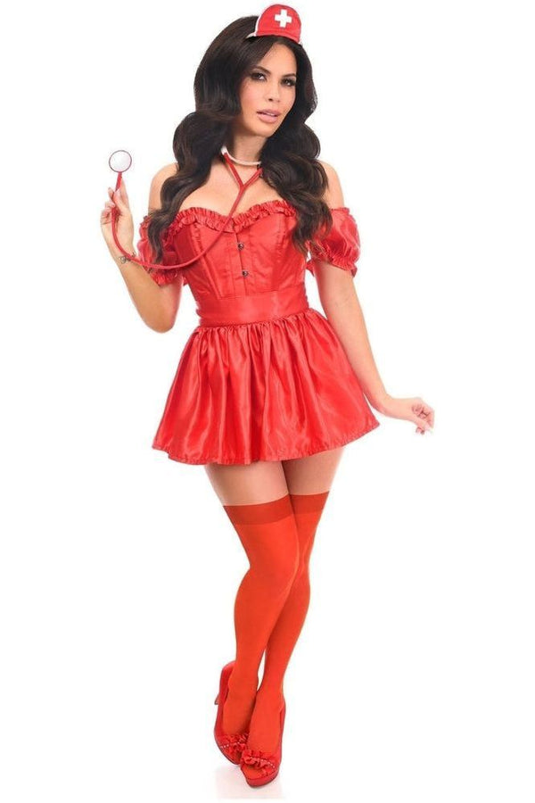 Daisy Corsets Top Drawer 4 PC Sexy Nurse Corset Costume TD-1311