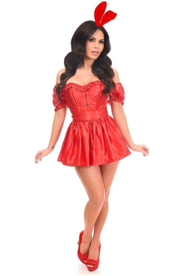 Daisy Corsets Top Drawer 4 PC Sexy Red Bunny Corset Costume