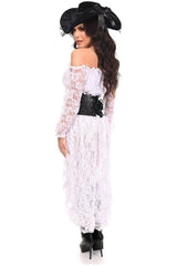 Top Drawer 4 PC White Premium Pirate Corset Costume - Daisy Corsets