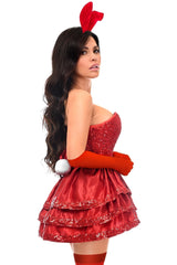 Top Drawer 5 PC Red Sequin Bunny Corset Costume - Daisy Corsets