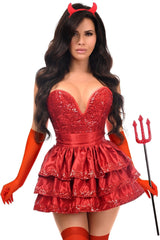 Top Drawer 5 PC Red Sequin Devil Corset Costume - Daisy Corsets