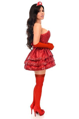 Top Drawer 5 PC Red Sequin Nurse Corset Costume - Daisy Corsets