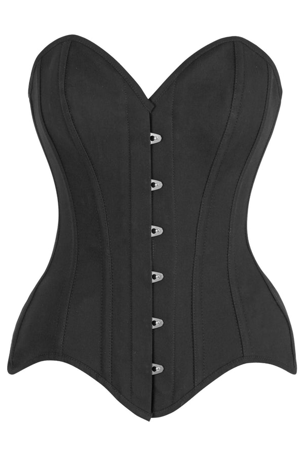 Daisy Corsets LIMITED EDITION Top Drawer Black Cotton Steel Boned Overbust Corset