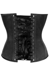 Daisy Corsets Top Drawer Black Satin Steel Boned Overbust Corset w/Side Zipper