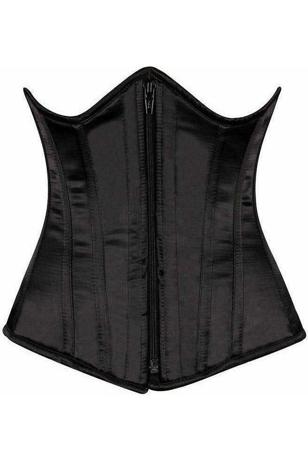Daisy Corsets Top Drawer Black Satin Underbust Steel Boned Corset TD-511