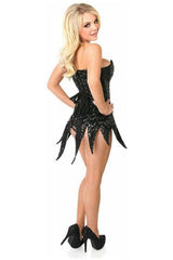 Top Drawer Black Sequin Steel Boned Corset Dress - Daisy Corsets