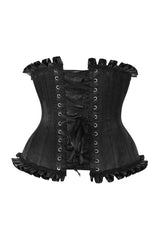Daisy Corsets Top Drawer Black Steel Boned Burlesque Underbust Corset Waist Cincher
