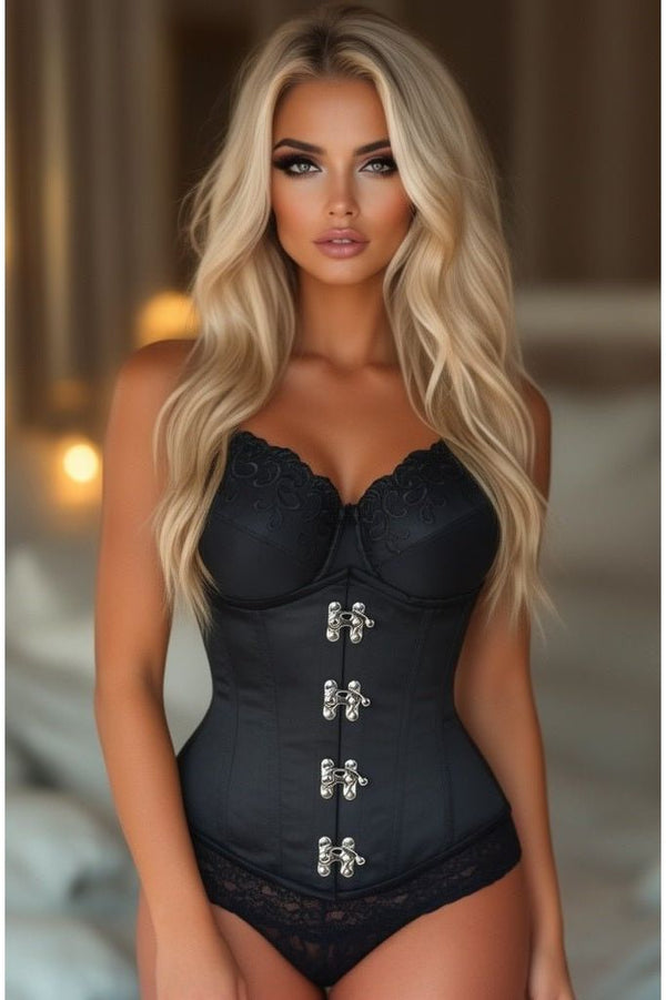 Daisy Corsets Top Drawer Black Steel Boned Underbust Corset w/Clasp Closure