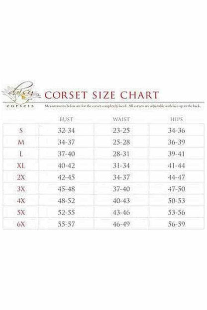Top Drawer Black Steel Boned Underbust Corset w/Clasp Closure - Daisy Corsets