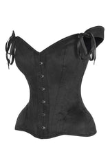 Daisy Corsets Top Drawer Black Suede Steel Boned Corset w/Straps
